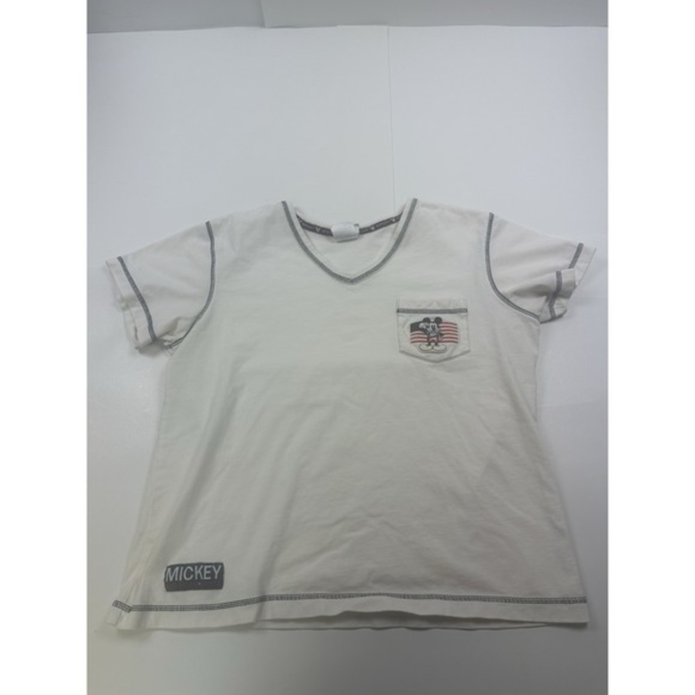 Vintage Disney Store Mickey Pocket T-Shirt Tee Shirt Size‎ Large USA Flag